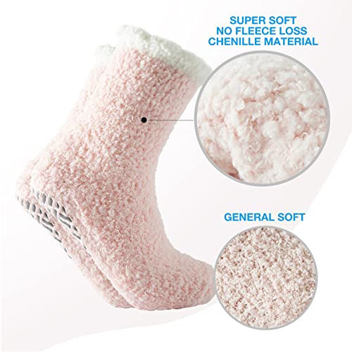 Bulinlulu Fuzzy Socks with Grips Plush Sleep Cozy Winter Soft Hospital Fluffy Socks Gifts for Womens Mens Gifts|B09NH1XZ4Y