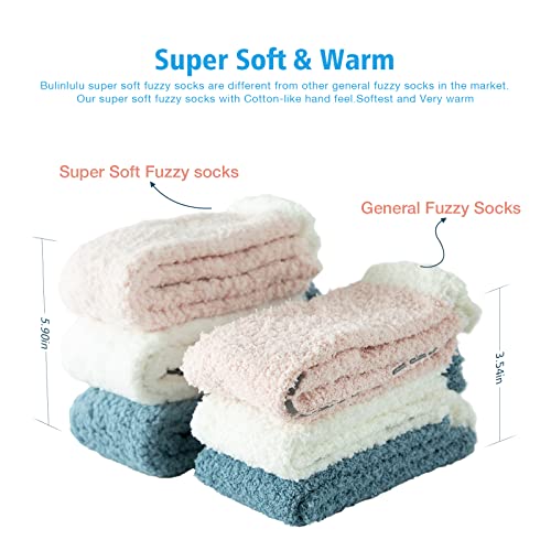 Bulinlulu Fuzzy Socks with Grips Plush Sleep Cozy Winter Soft Hospital Fluffy Socks Gifts for Womens Mens Gifts|B09NH1XZ4Y