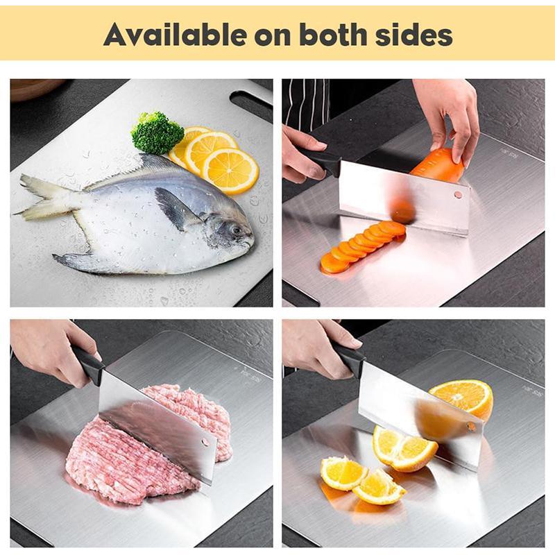 🏆 Vente Flash ⚡ Plus de 50 000 ventes ! Presque épuisé 💥🎉🔥 Planche à Découper Inox Double Face – Cadeau Idéal