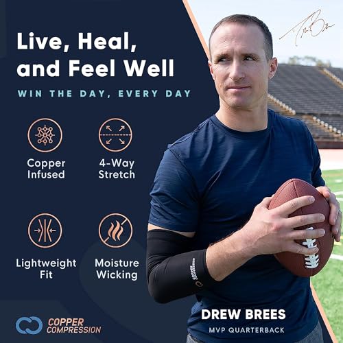 Copper Compression Arthritis Gloves | Fingerless Arthritis Carpal Tunnel Pain Relief Gloves For Men & Women | Hand Support Wrist Brace For Rheumatoid, Tendonitis, Swelling, Crocheting, Typing (M)|B00ZO4WW7Q